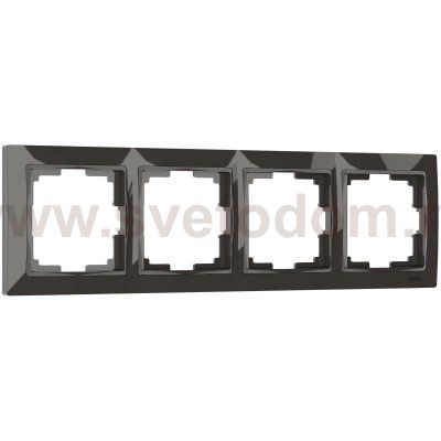 Рамка на 4 поста (серо-коричневый, basic) W0042007 Werkel