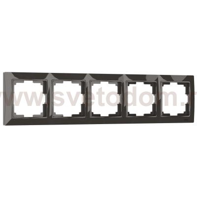 Рамка на 5 постов (серо-коричневый, basic) W0052007 Werkel