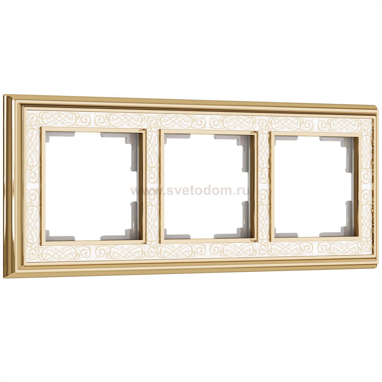 Рамка на 3 поста (золото/белый) Werkel W0031429