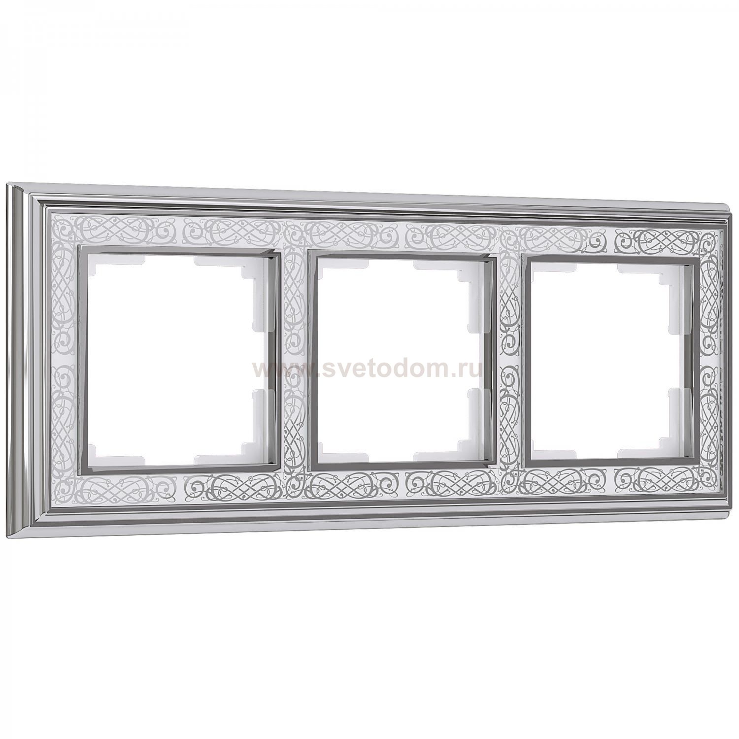 Рамка на 3 поста (хром/белый) Werkel W0031431