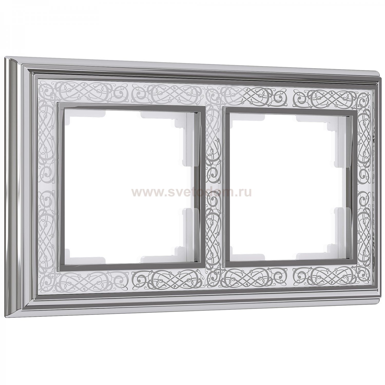 Рамка на 2 поста (хром/белый) W0021431 Werkel