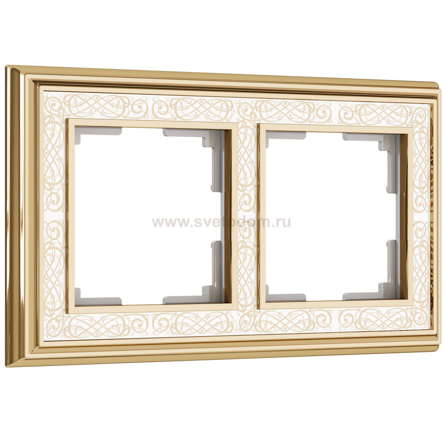 Рамка на 2 поста (золото/белый) Werkel W0021429