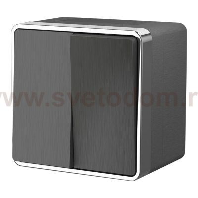 Выключатель двухклавишный влагозащищенный Gallant (графит рифленый) Werkel W5020204