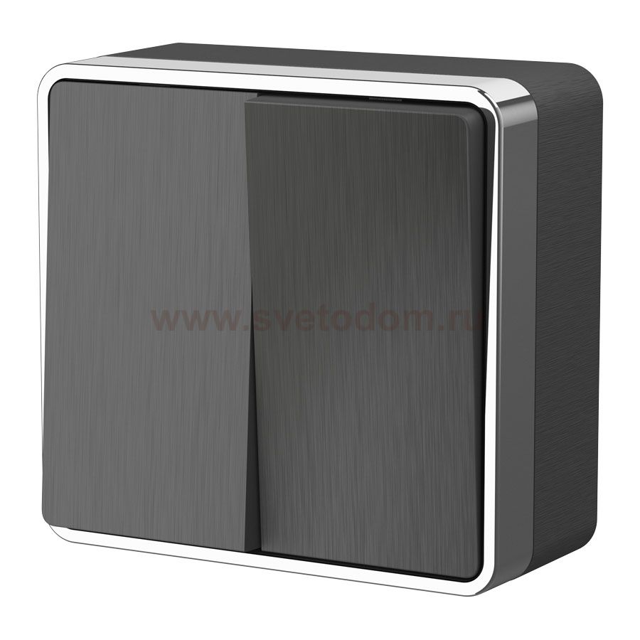 Выключатель двухклавишный Gallant (графит рифленый) Werkel W5020004