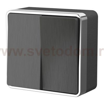 Выключатель двухклавишный Gallant (графит рифленый) Werkel W5020004