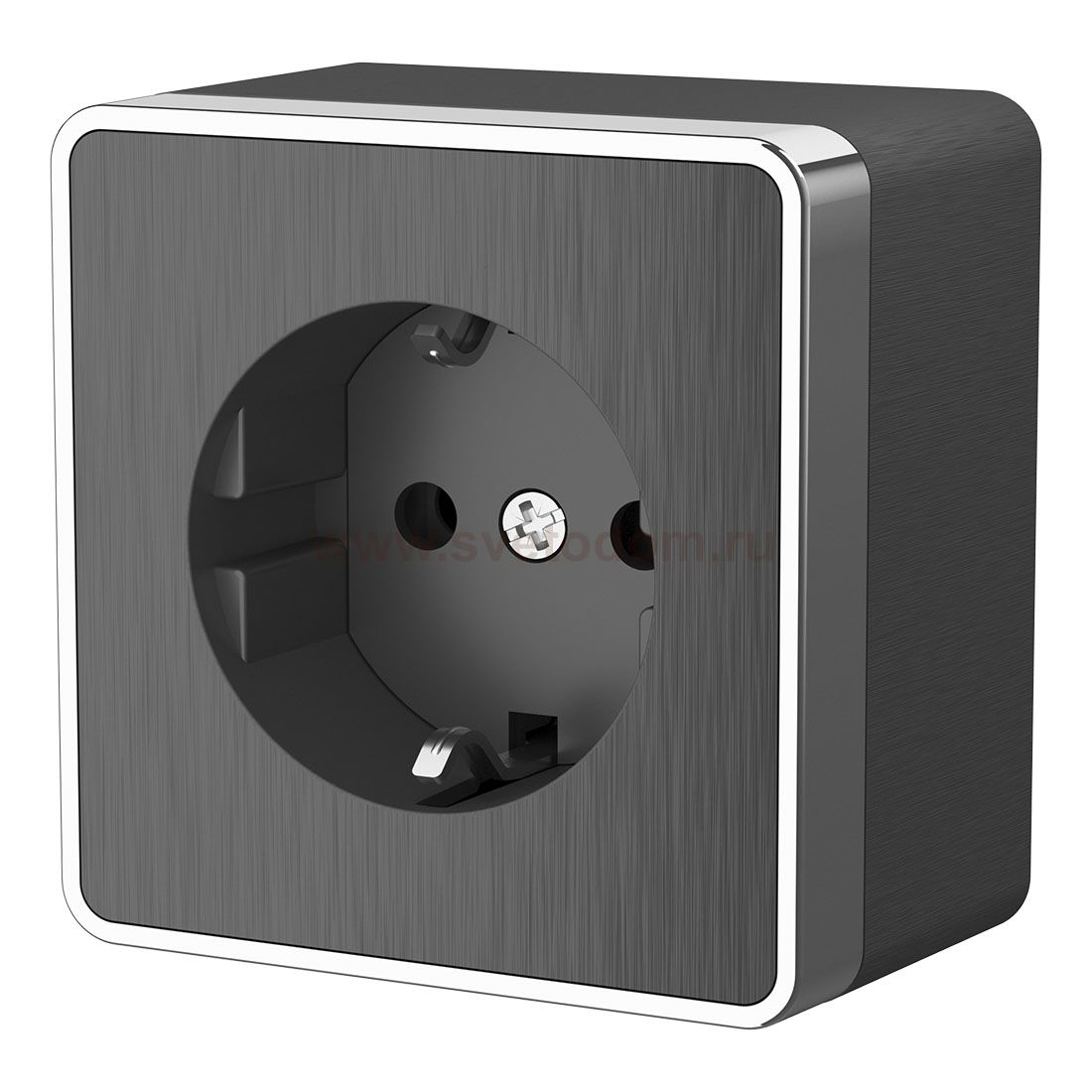 Розетка с заземлением Gallant (графит рифленый) W5071004 Werkel