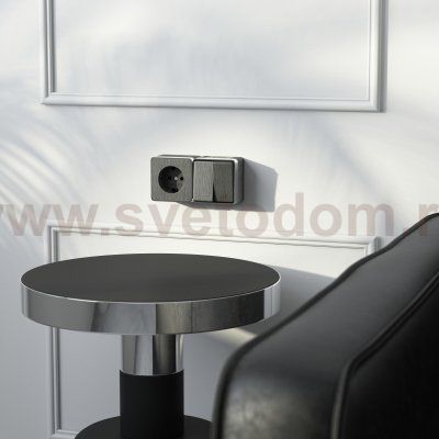 Розетка с заземлением Gallant (графит рифленый) W5071004 Werkel