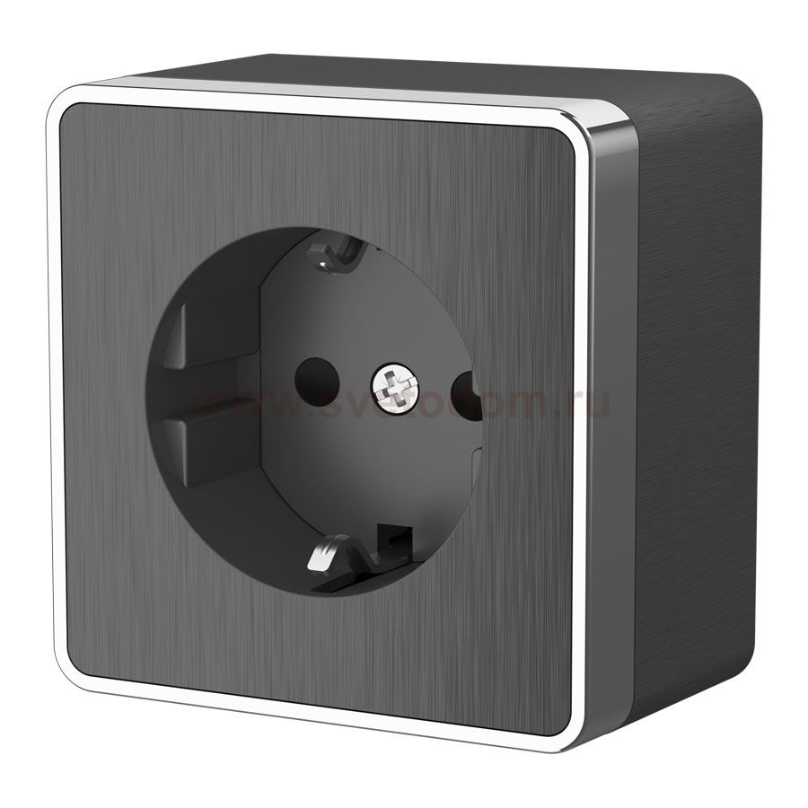 Розетка с заземлением и шторками Gallant (графит рифленый) W5071104 Werkel
