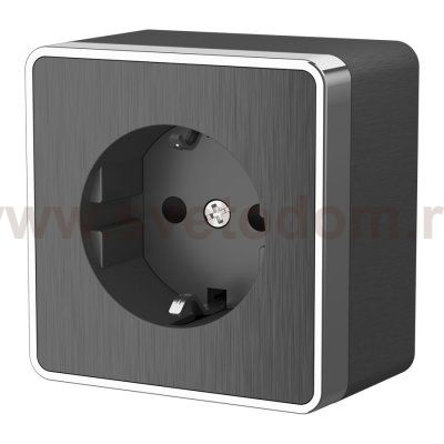 Розетка с заземлением и шторками Gallant (графит рифленый) W5071104 Werkel