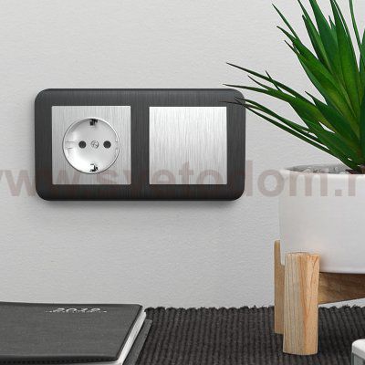 Выключатель одноклавишный (cеребряный рифленый) W1110009 Werkel