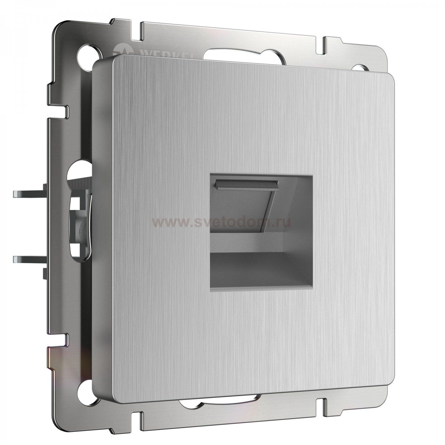 Розетка Ethernet RJ-45 (cеребряный рифленый) W1181009 Werkel