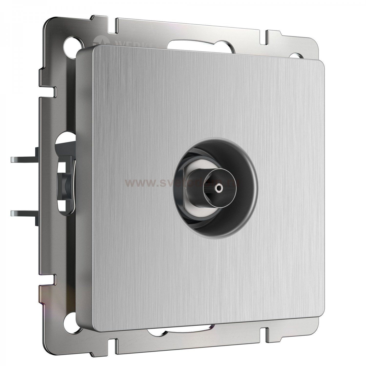 ТВ-розетка оконечная (cеребряный рифленый) W1183009 Werkel