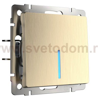 Выключатель одноклавишный с подсветкой (шампань рифленый) W1110110 Werkel