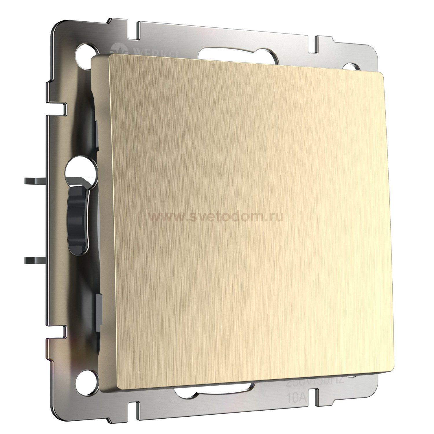 Выключатель одноклавишный проходной (шампань рифленый) W1112010 Werkel