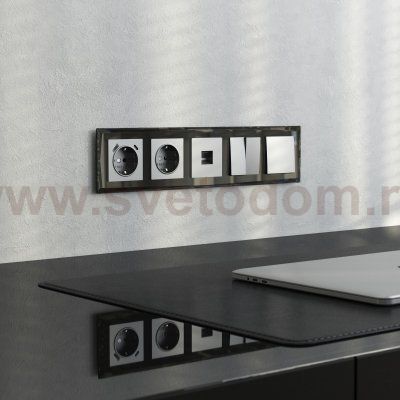 Рамка на 5 постов Diamant (черный) Werkel W0051208