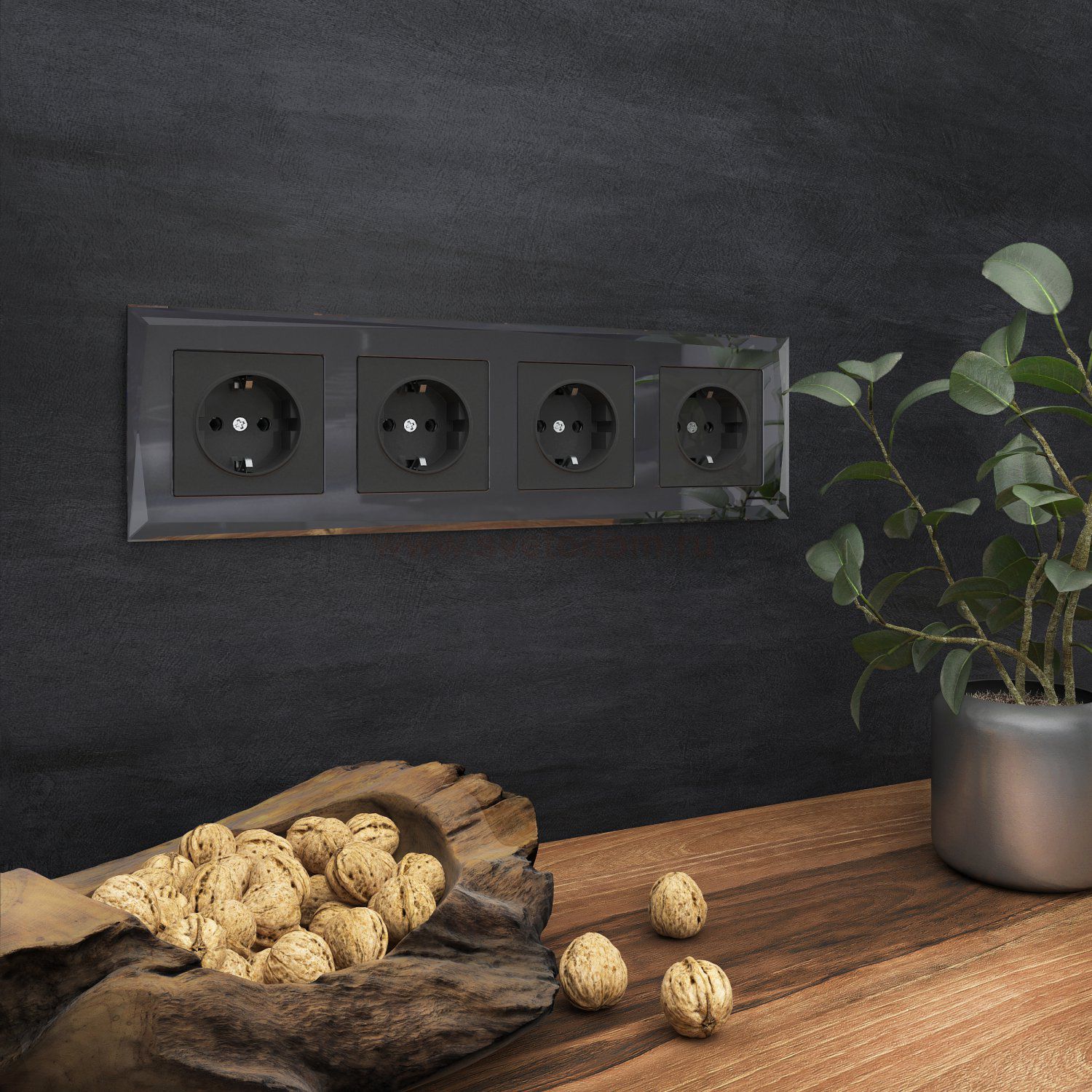 Рамка на 4 поста (черный) Werkel W0041208