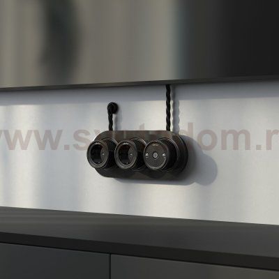 ТВ розетка  черный Ретро W5683008