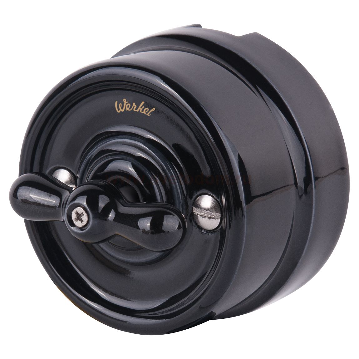 Переключатель одноклавишный (черный) Ретро W5612008 Werkel