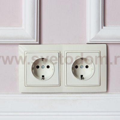 Розетка с заземлением и шторками (слоновая кость) W1171103 Werkel