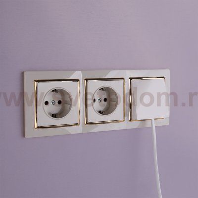 Розетка с заземлением и шторками (слоновая кость) W1171103 Werkel