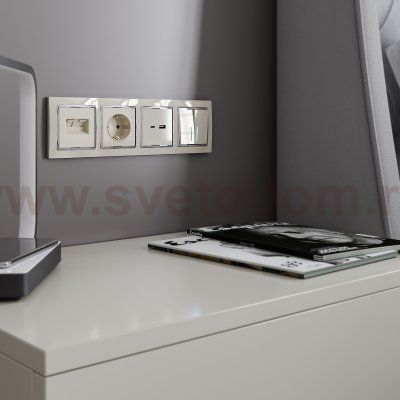 Розетка с заземлением и шторками (слоновая кость) W1171103 Werkel