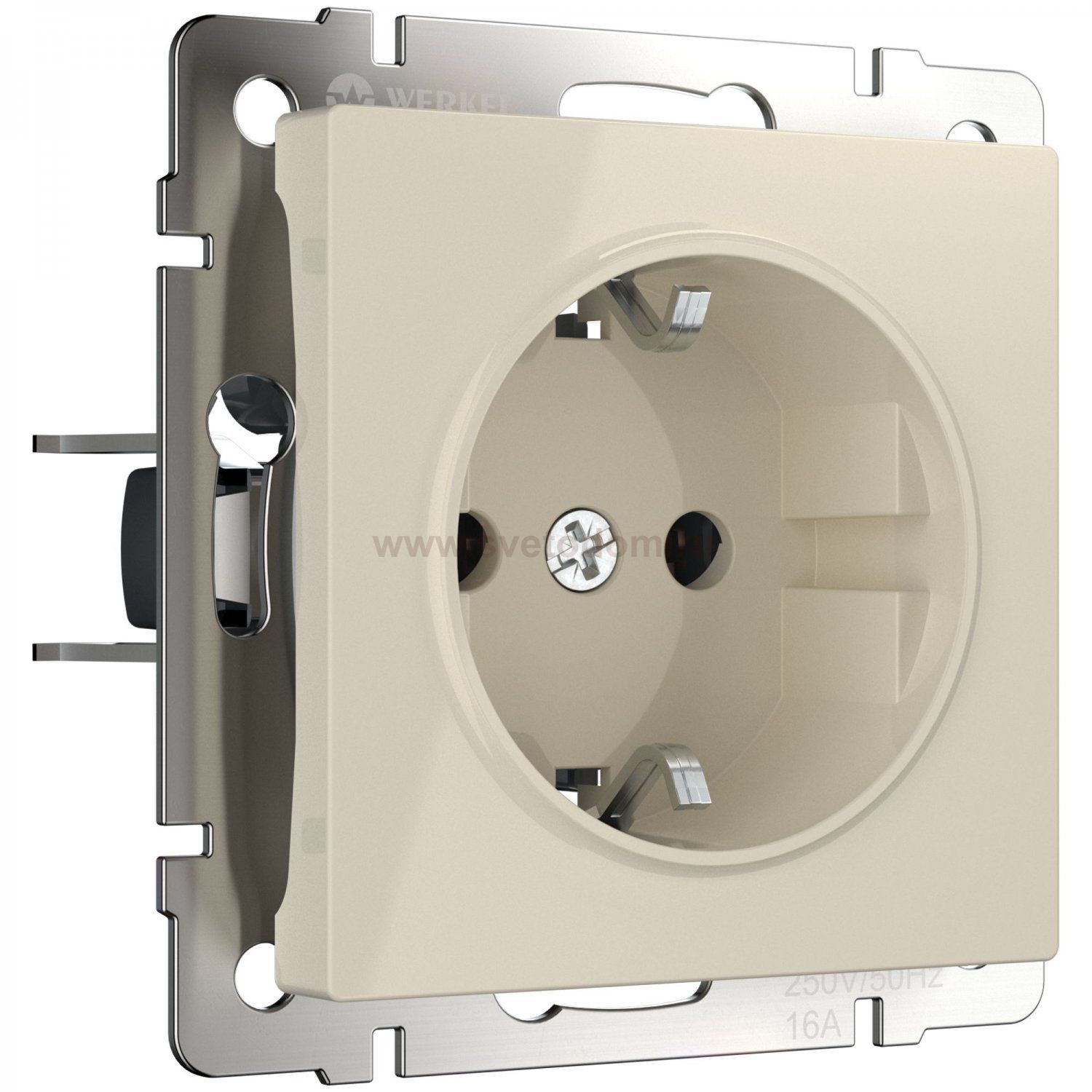Розетка с заземлением и шторками (слоновая кость) W1171103 Werkel