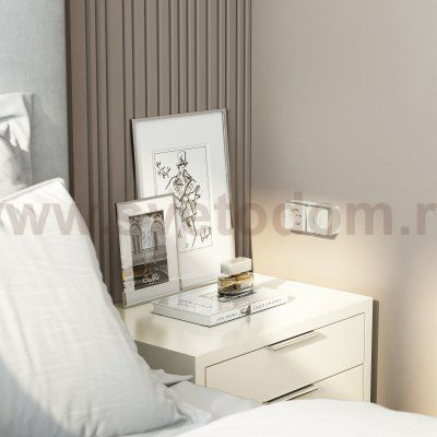 Выключатель двухклавишный с подсветкой Gallant (слоновая кость) W5020103 Werkel