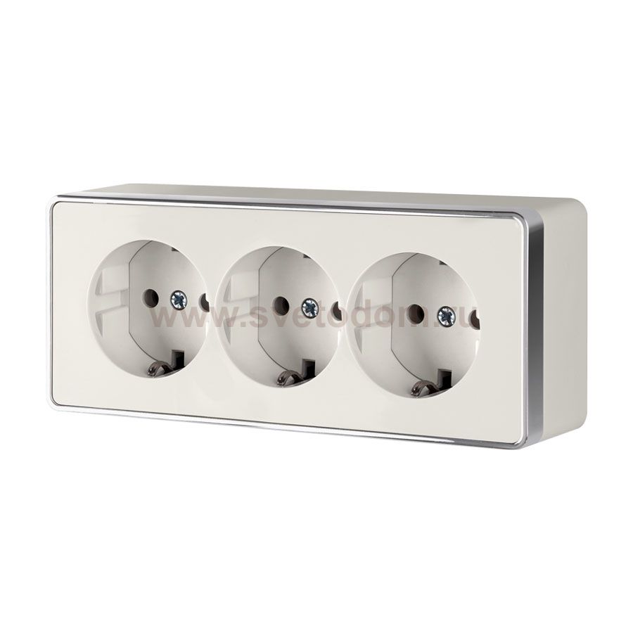 Розетка тройная с заземлением и шторками Gallant (слоновая кость) W5073103 Werkel