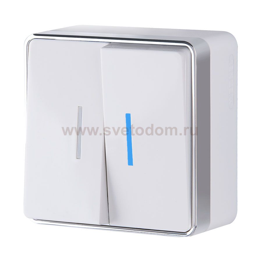 Выключатель двухклавишный с подсветкой Gallant (белый) W5020101 Werkel