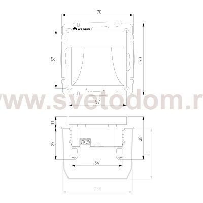 Встраиваемая LED подсветка для ступеней лестницы (черный матовый) Werkel W1154108