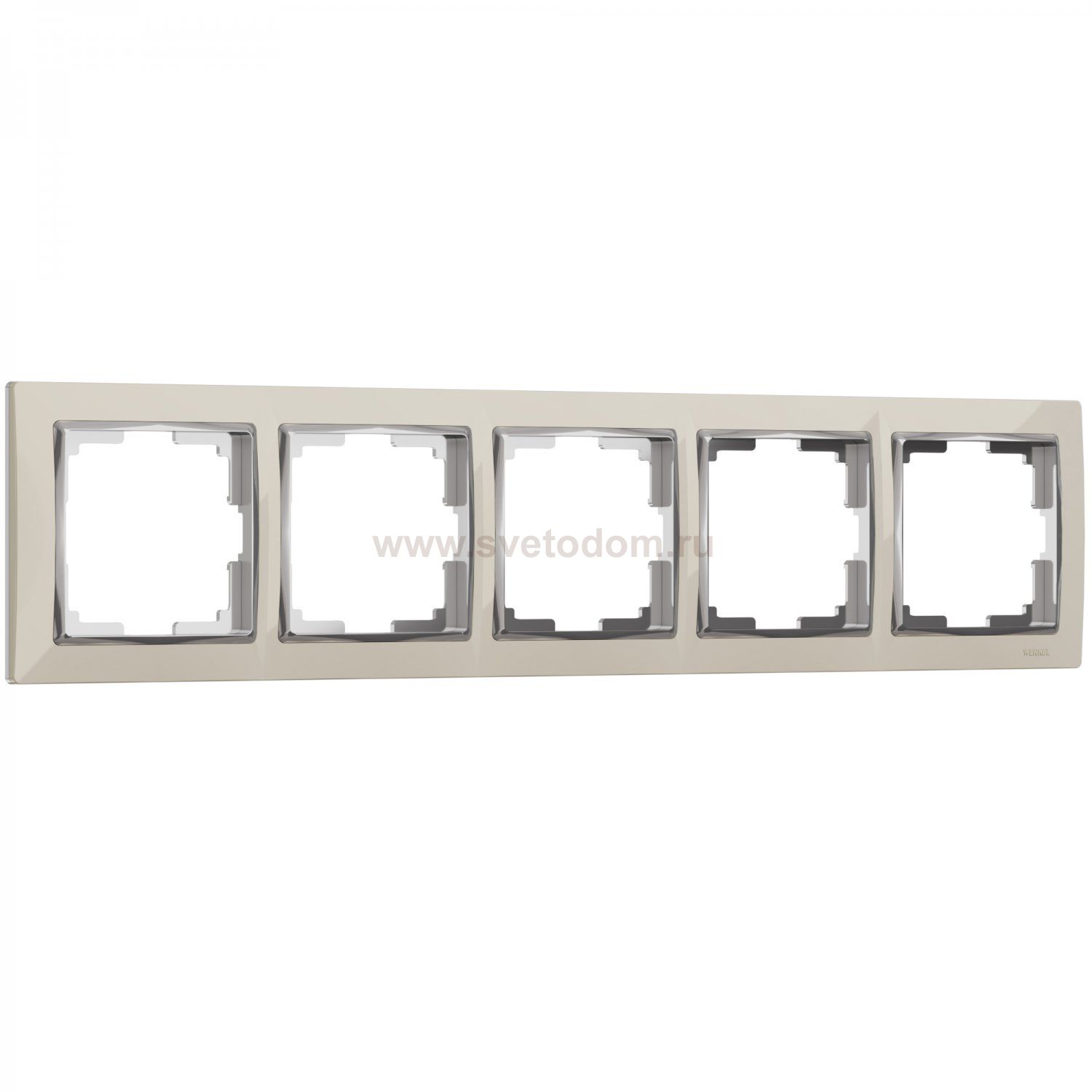 Рамка на 5 постов (слоновая кость/хром) W0051903 Werkel