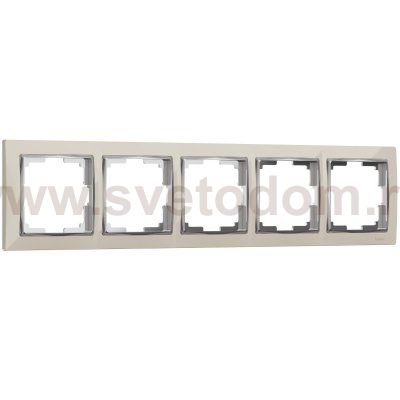 Рамка на 5 постов (слоновая кость/хром) W0051903 Werkel