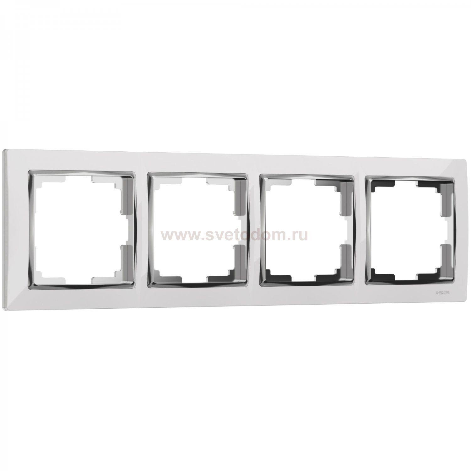 Рамка на 4 поста (белый/хром) W0041901 Werkel