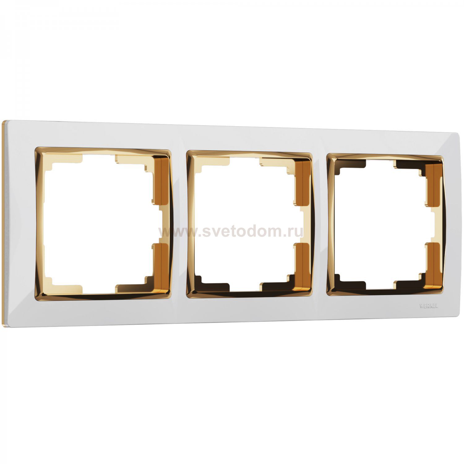 Рамка на 3 поста (белый/золото) W0031933 Werkel