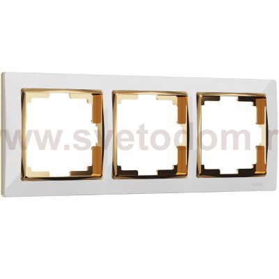 Рамка на 3 поста (белый/золото) W0031933 Werkel