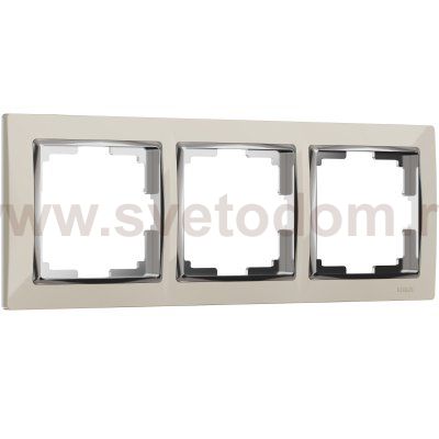 Рамка на 3 поста (слоновая кость/хром) Werkel W0031903