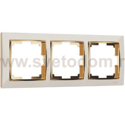 Рамка на 3 поста (слоновая кость/золото) W0031932 Werkel