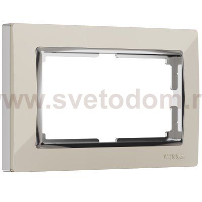 Рамка для двойной розетки (слоновая кость/хром) W0081903 Werkel