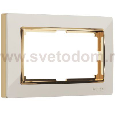 Рамка для двойной розетки (слоновая кость/золото) W0081932 Werkel