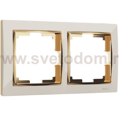 Рамка на 2 поста (слоновая кость/золото) W0021932 Werkel