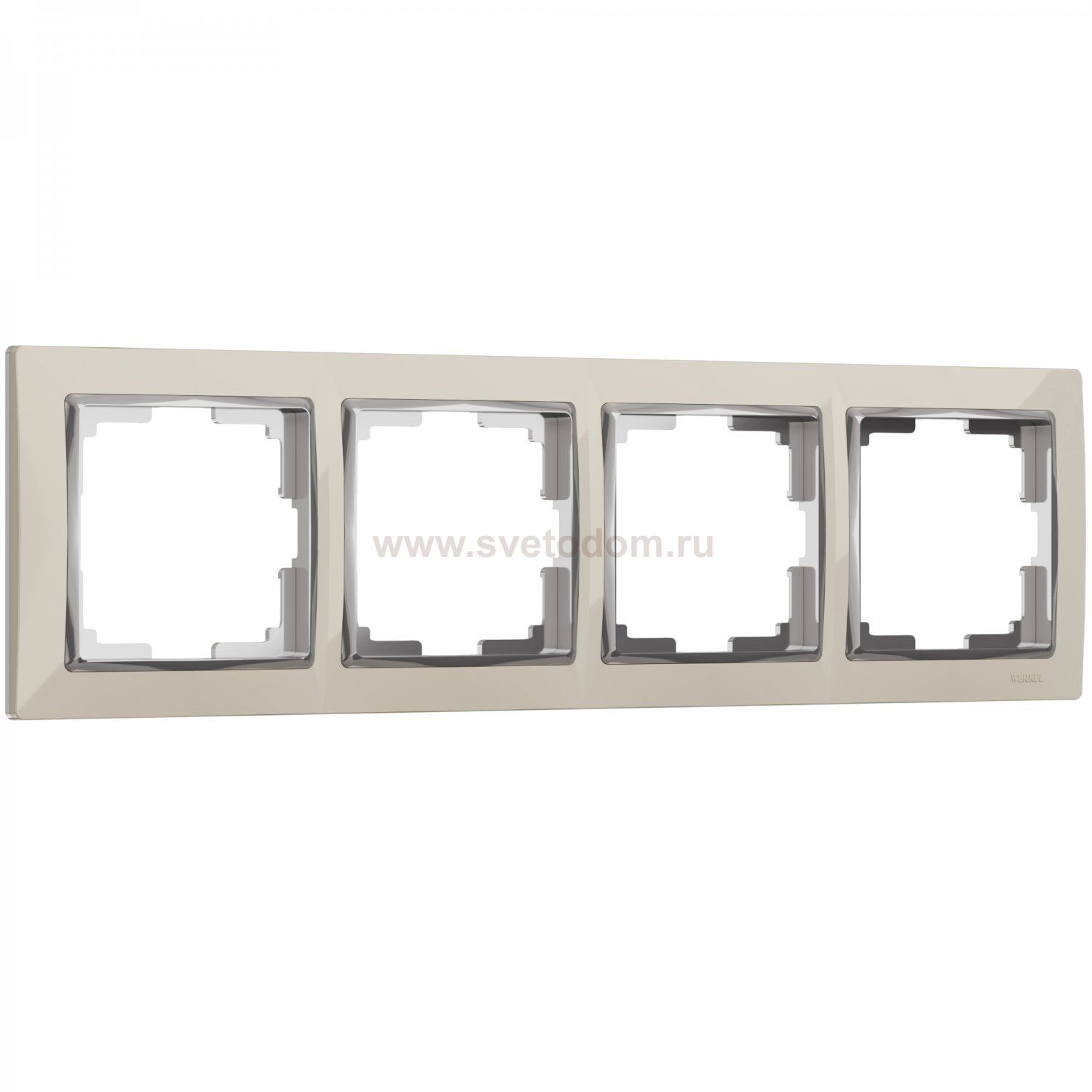 Рамка на 4 поста (слоновая кость/хром) W0041903 Werkel