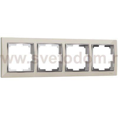 Рамка на 4 поста (слоновая кость/хром) W0041903 Werkel