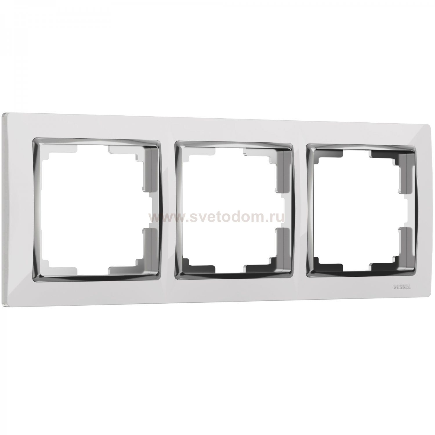 Рамка на 3 поста (белый/хром) W0031901 Werkel