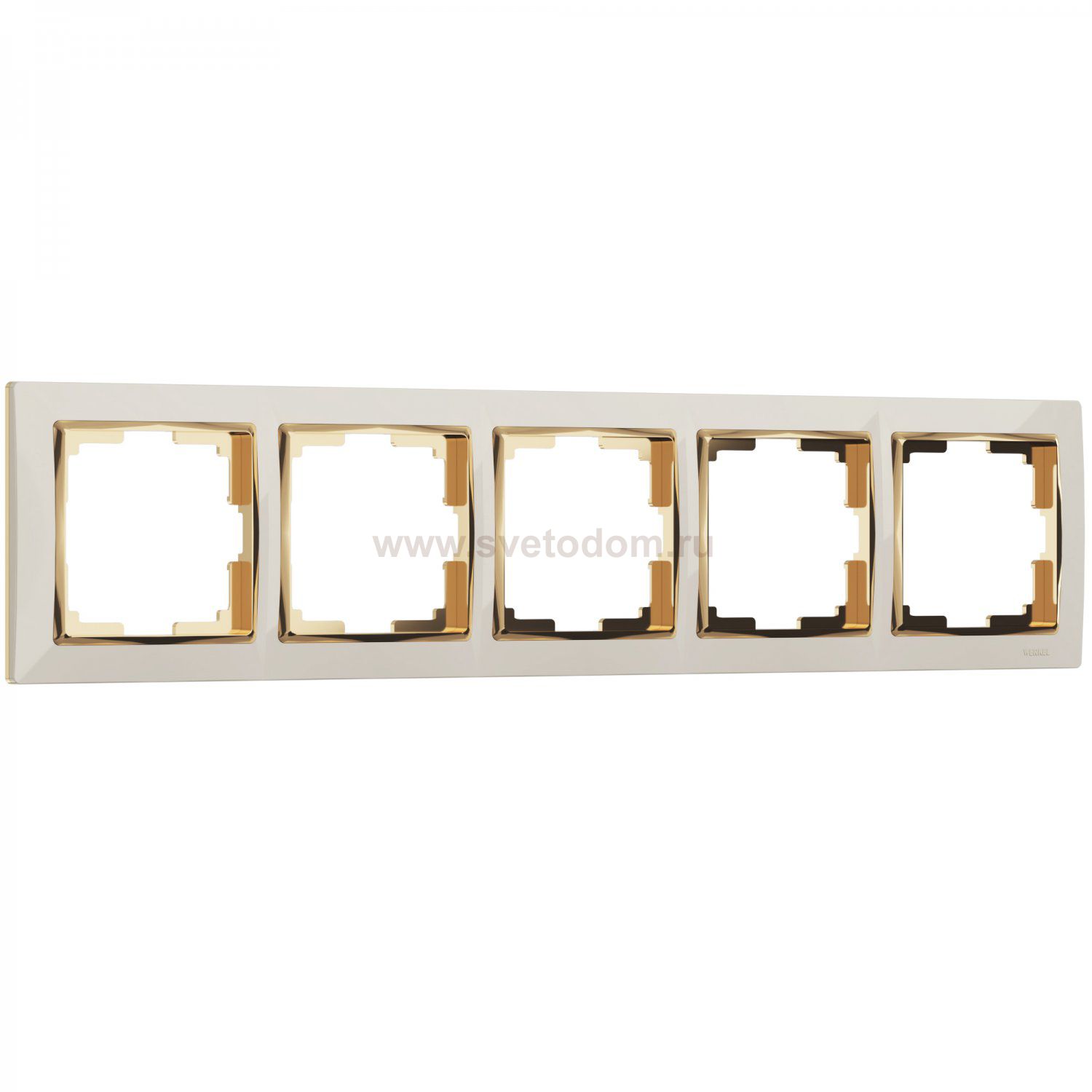 Рамка на 5  постов (слоновая кость/золото) Werkel W0051932