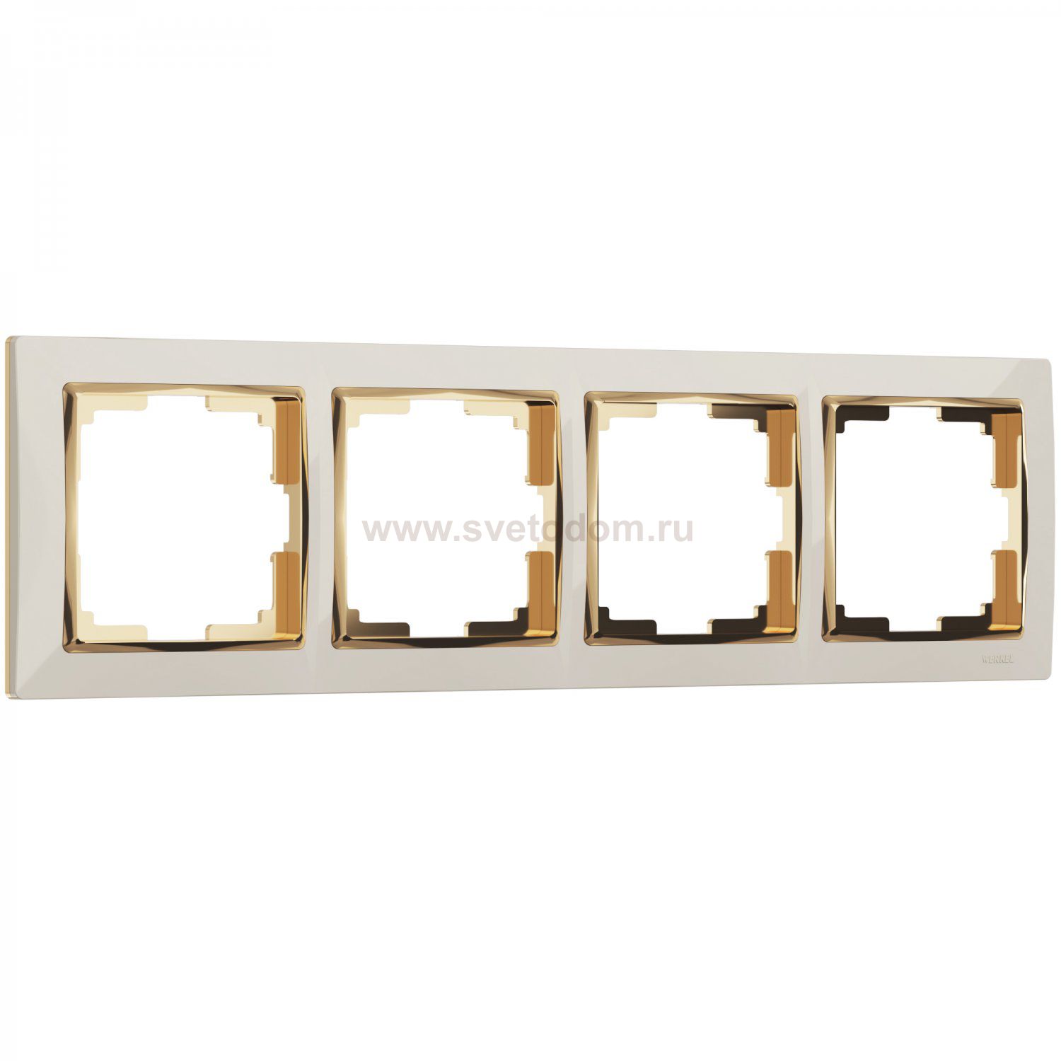 Рамка на 4 поста (слоновая кость/золото) Werkel W0041932
