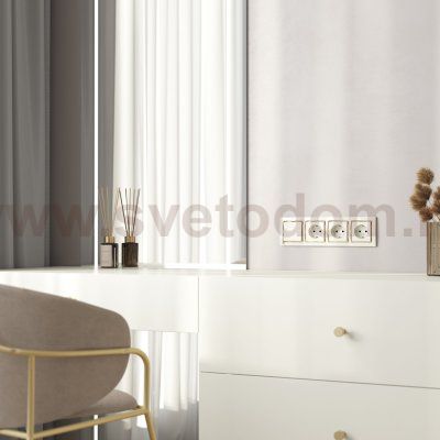 Рамка на 4 поста (слоновая кость/золото) Werkel W0041932