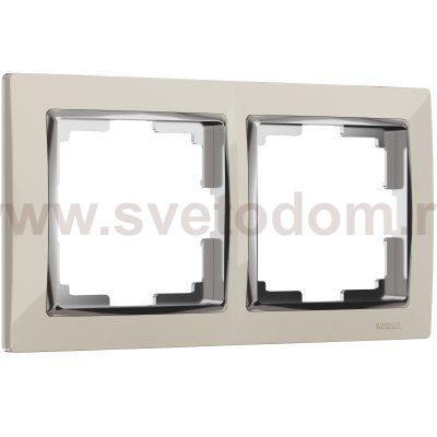 Рамка на 2 поста (слоновая кость/хром) Werkel W0021903