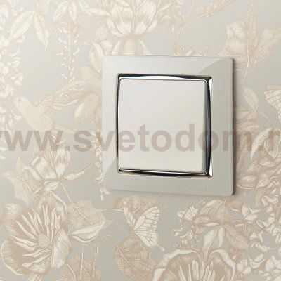 Рамка на 1 пост (слоновая кость/хром) Werkel W0011903