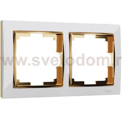 Рамка на 2 поста (белый/золото) W0021933 Werkel
