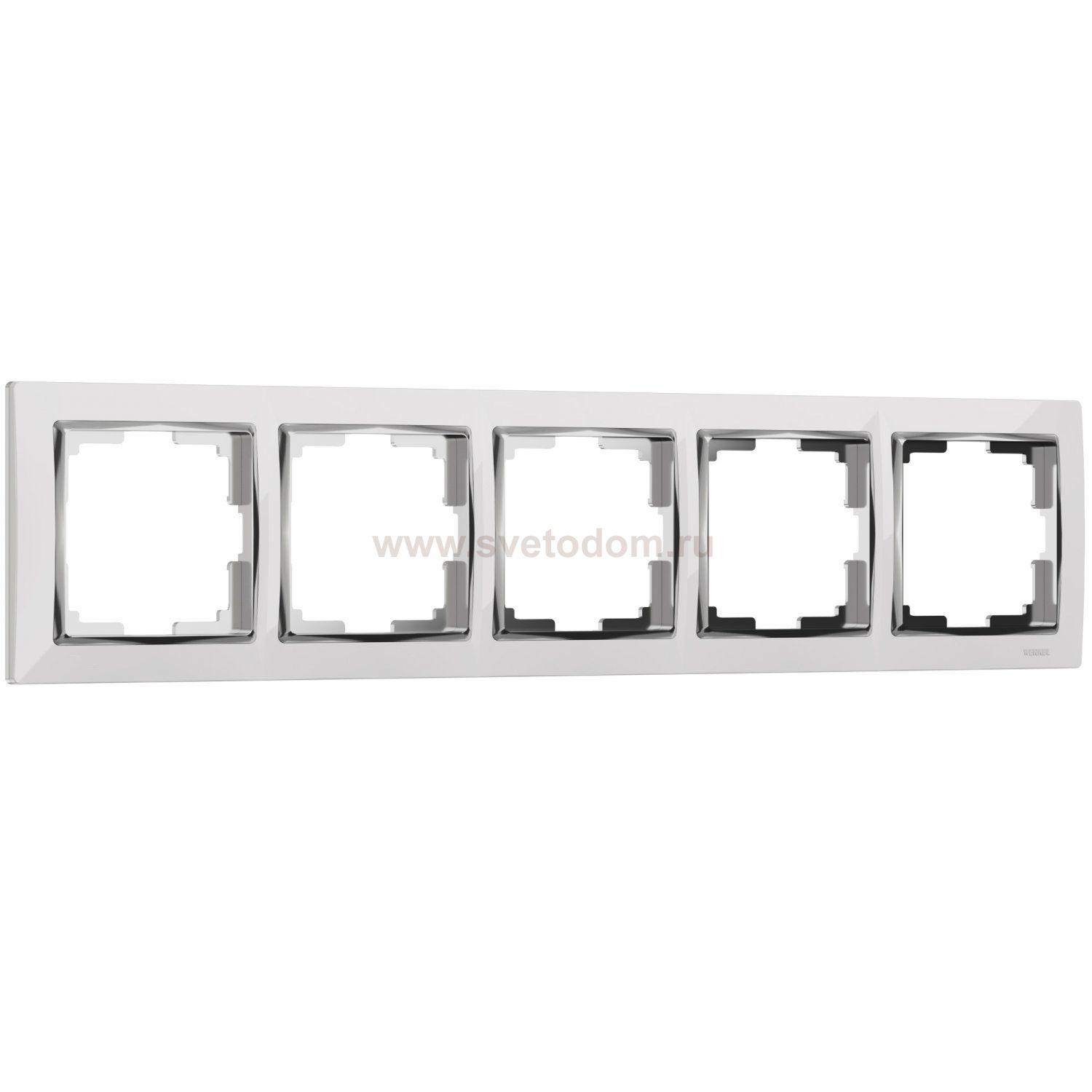 Рамка на 5 постов (белый/хром) W0051901 Werkel